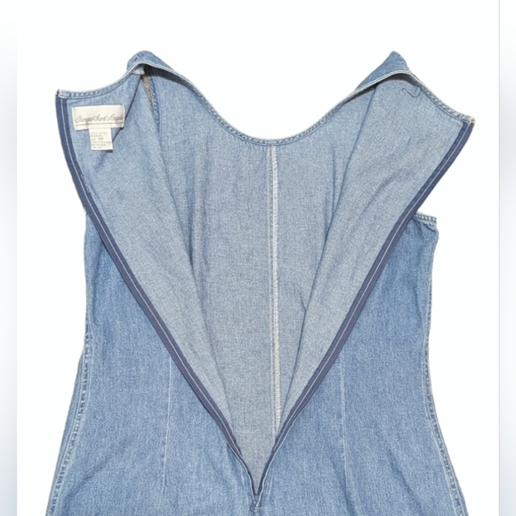 Giorgio Sant'Angelo Women's 10 Petite Medium Blue Denim Zip Up Midi Dress - Picture 4 of 8